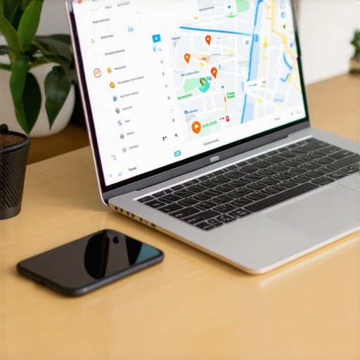 Local SEO Analytics Dashboard Business owner analyzing local SEO data on a laptop