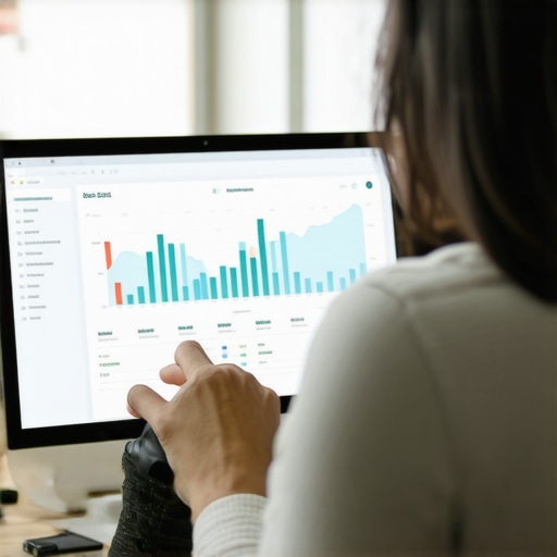 Business owner reviewing local SEO performance metrics on a laptop.