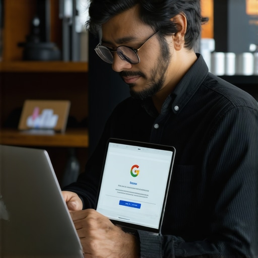 Business owner enhancing Google profile with community background.
