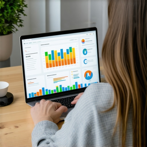 Using SEO Tools for Local Visibility Individual analyzing local SEO performance on a computer with various analytics tools.