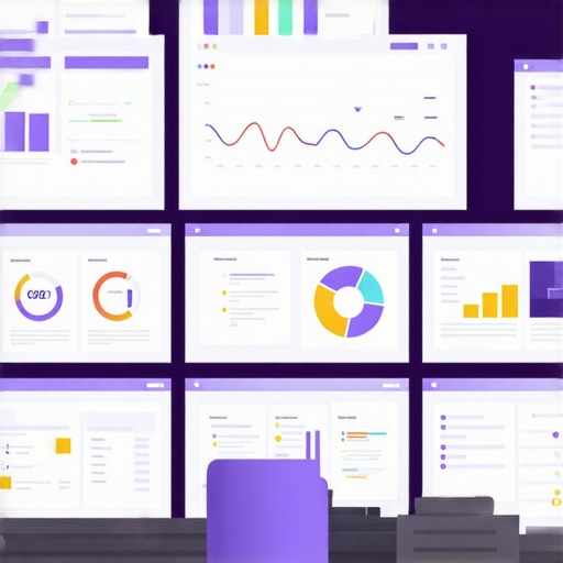 Screens showing local SEO analytics and keyword tracking dashboards.