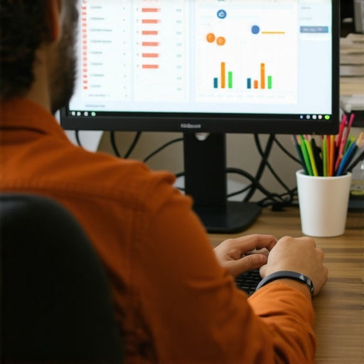 Business owner reviewing local SEO effectiveness on digital devices