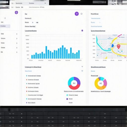 Locally Focused SEO Analytics Screen Screenshot of local SEO analytics showing maps and performance charts.