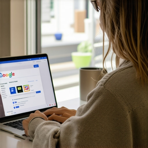 Person updating business information on Google My Business on a laptop