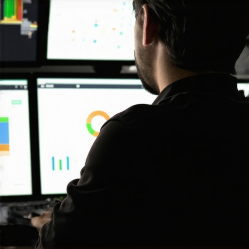 Digital Marketing Tools for Local SEO Person analyzing local SEO data on computer screens with dashboards