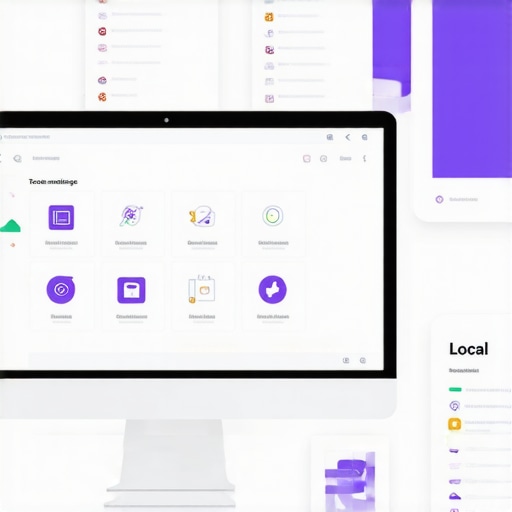 Screenshot of analytics dashboards with SEO metrics and local marketing tools.