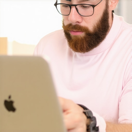 Small business owner carefully updating their Google Business profile on a laptop.