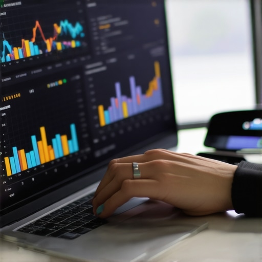 SEO Tools in Action for Long-Term Success A person analyzing SEO metrics on a multi-screen setup