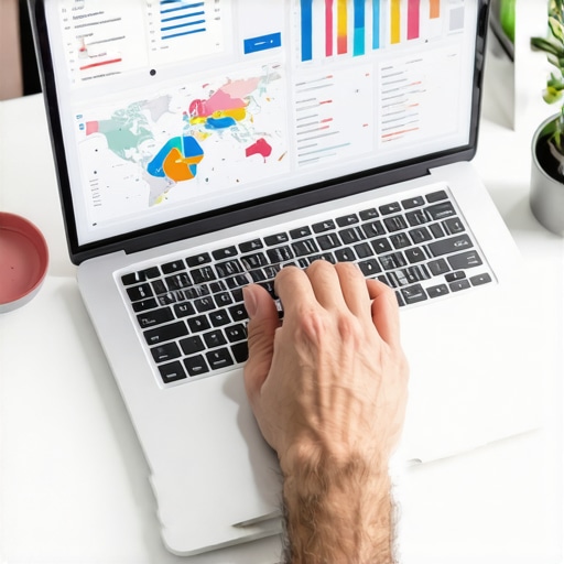 Person analyzing local SEO data and maps on a laptop