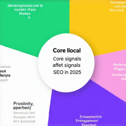 Infographic illustrating the main factors influencing Google Maps rankings in 2025.